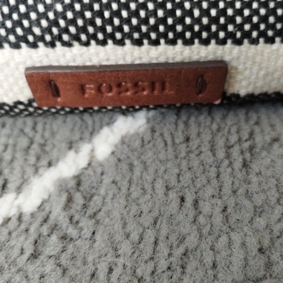 Fossil Striped Canvas and Leather Crossbody Bag - Picture 4 of 16